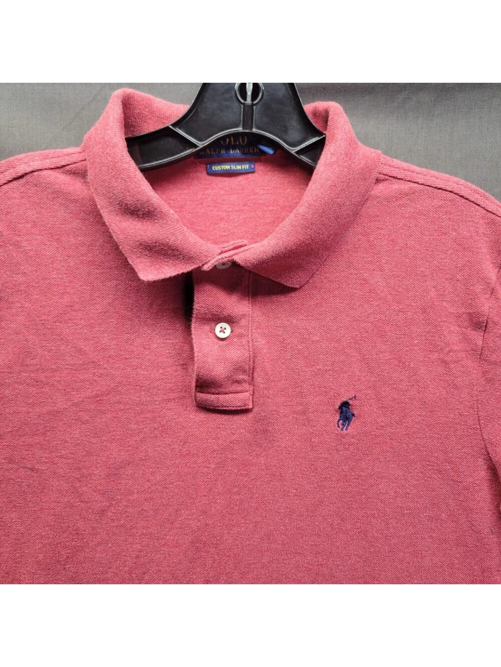 Polo Ralph Lauren Custom Slim Fit Red Polo Shirt Sz L